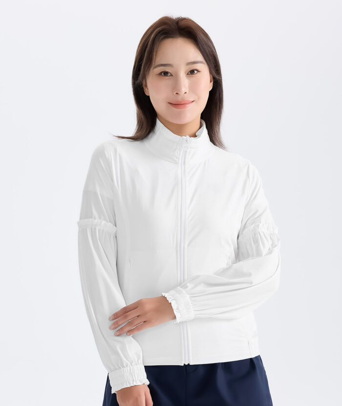 抗UV-Suptex銀纖維彈性蓬袖造型立領外套-女