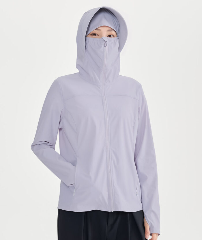 抗UV-Apex涼感排汗全護口罩連帽外套-女